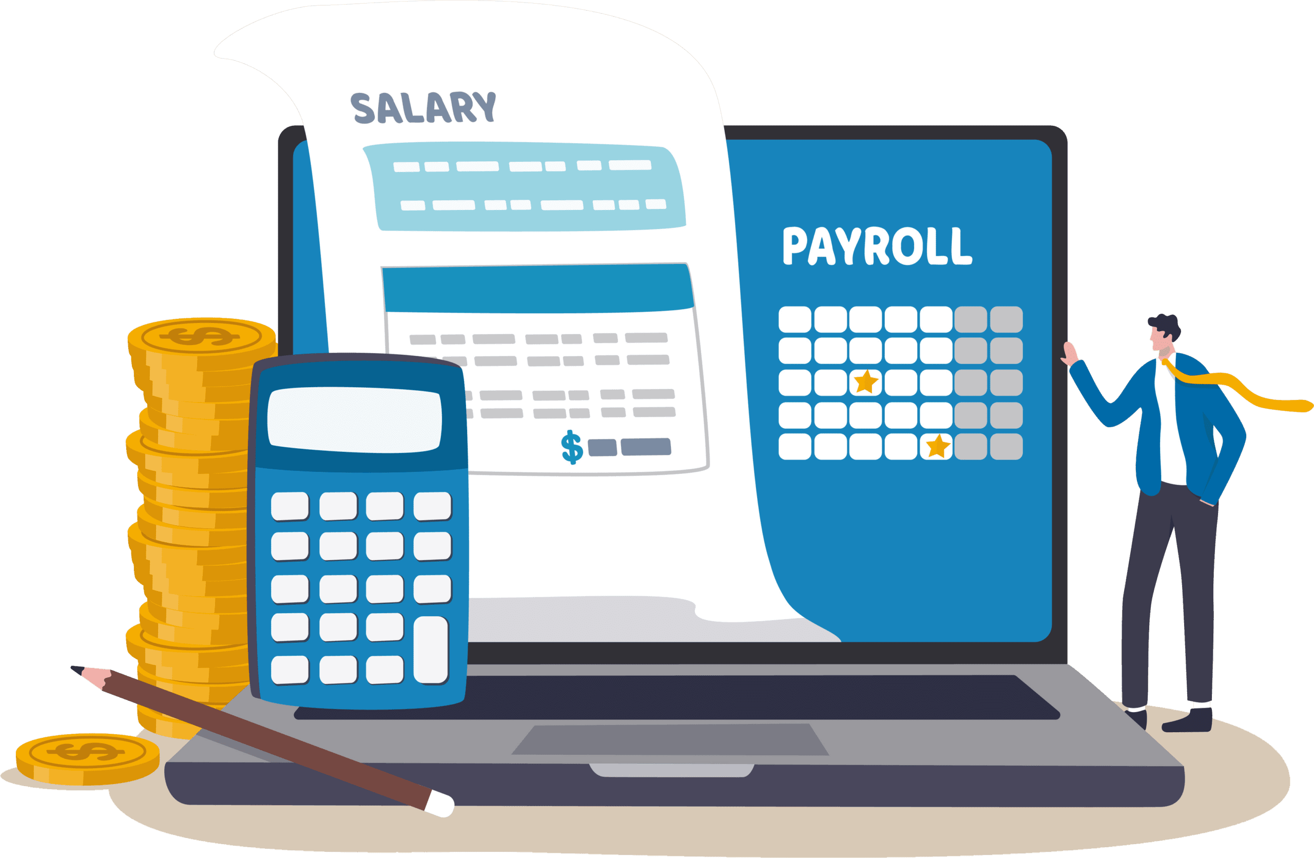 An illustration representing payroll services.