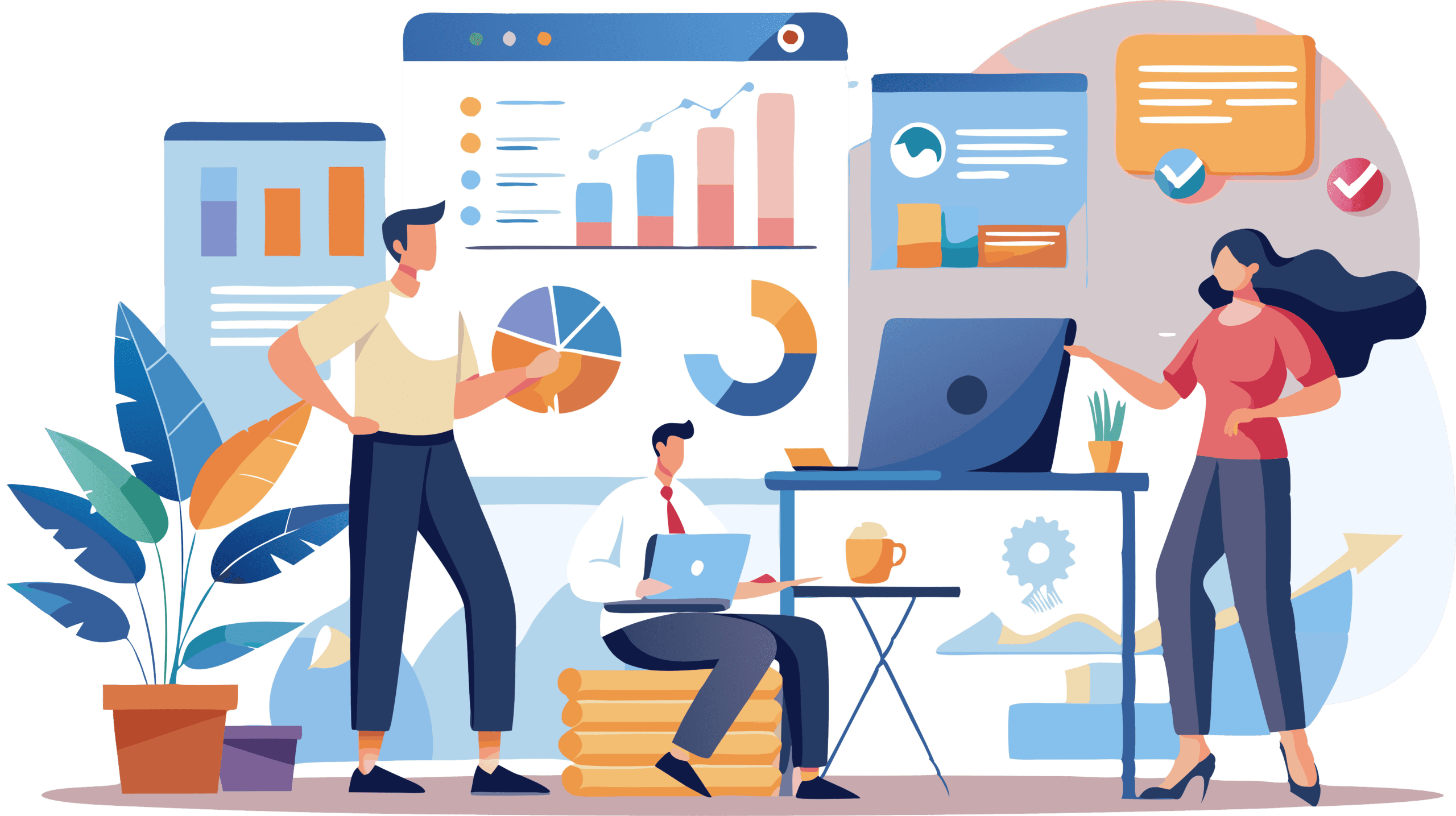 An illustration representing an employee payroll portal.